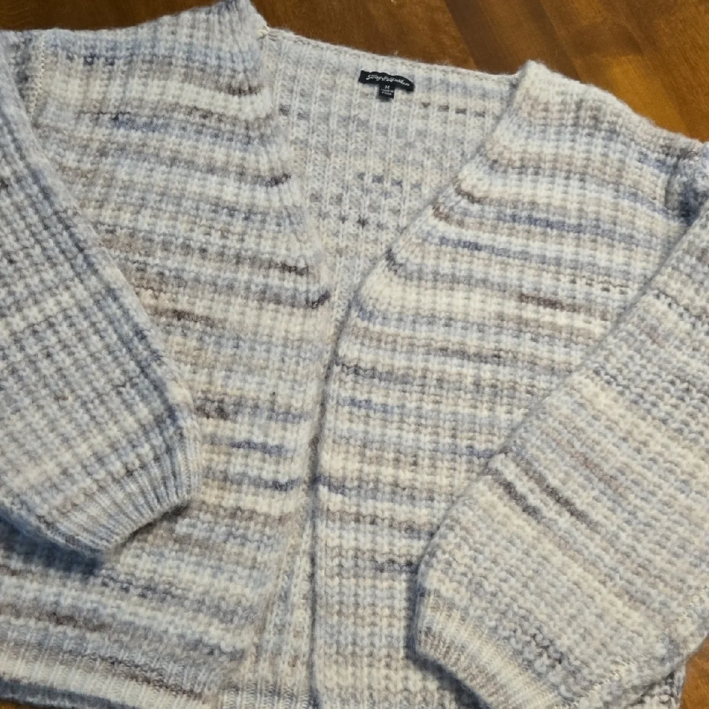 Women's Gray,Blue,Taupe Tweed Sweater